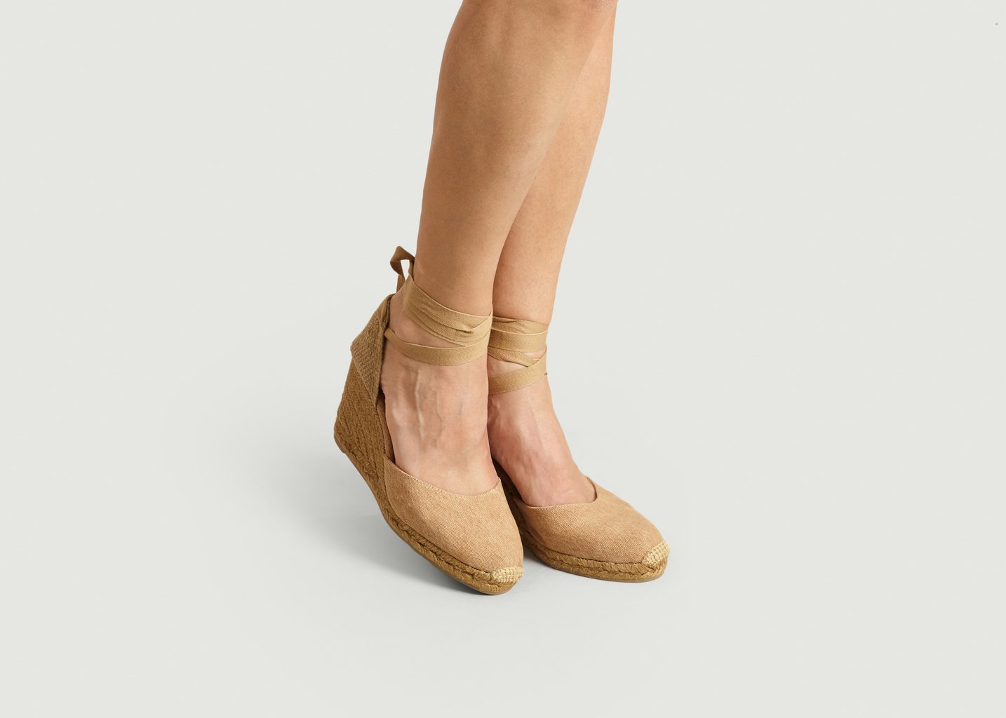 L'exception Espadrilles Compensées A Plateau Carina Colorblock Moka Castañer