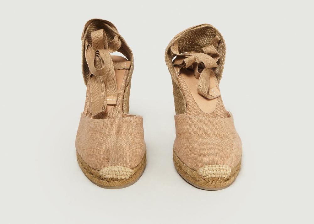 L'exception Espadrilles Compensées A Plateau Carina Colorblock Moka Castañer