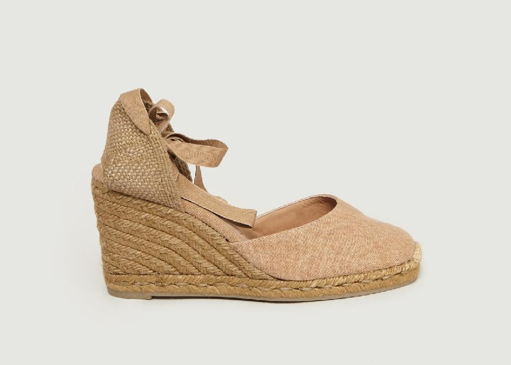 L'exception Espadrilles Compensées A Plateau Carina Colorblock Moka Castañer