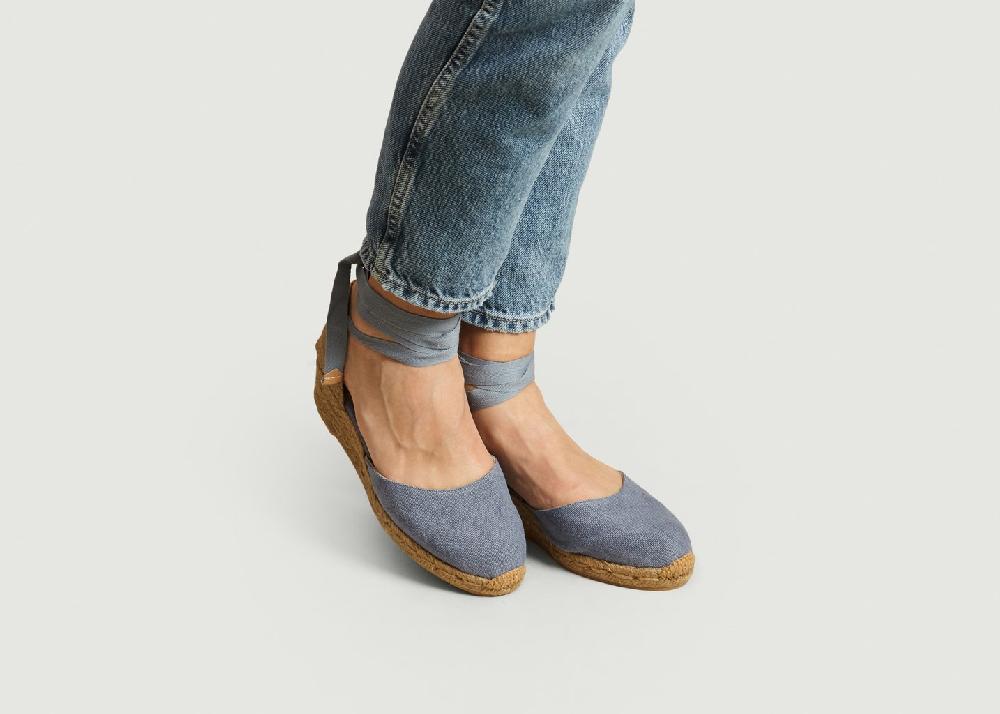 L'exception Espadrilles Compensées Carina Bleu Pétrole Castañer