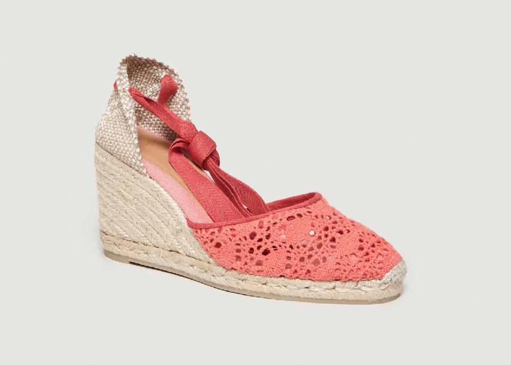 l'exception Espadrilles Compensées Crochet Carina Rose Castañer