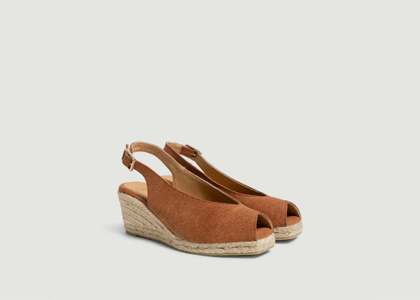 L'exception Espadrilles Compensées Peep Toe Dosalia Brique Castañer