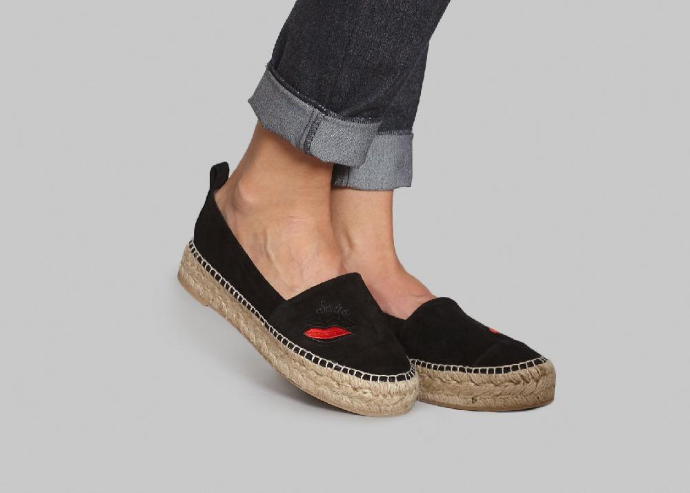 L'exception Espadrilles Velours Bouche Noir Sonia By Sonia Rykiel