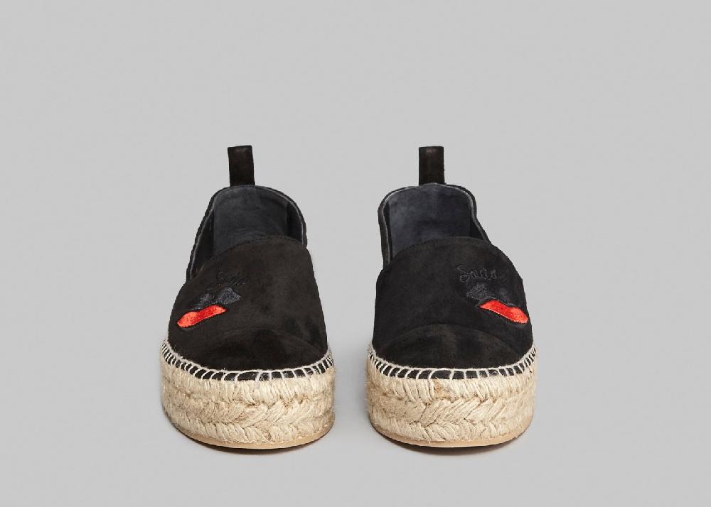 L'exception Espadrilles Velours Bouche Noir Sonia By Sonia Rykiel