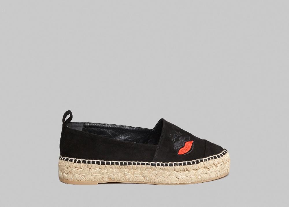 L'exception Espadrilles Velours Bouche Noir Sonia By Sonia Rykiel