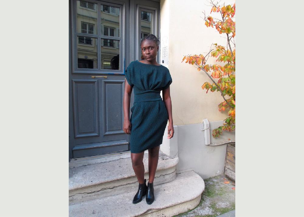 l'exception Faryn Robe en maille texturée Vert Sapin Erotokritos