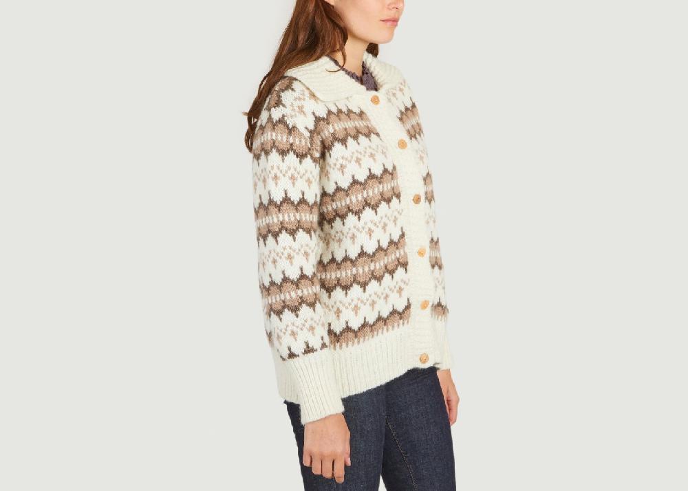 L'exception Gilet Ample En Lainage Jacquard Theo Ecru The New Society