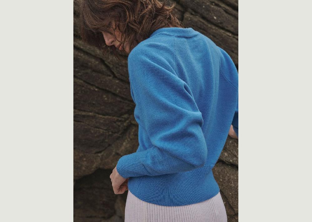 L'exception Gilet Carole Bleu Lafrançaise Mailles In France