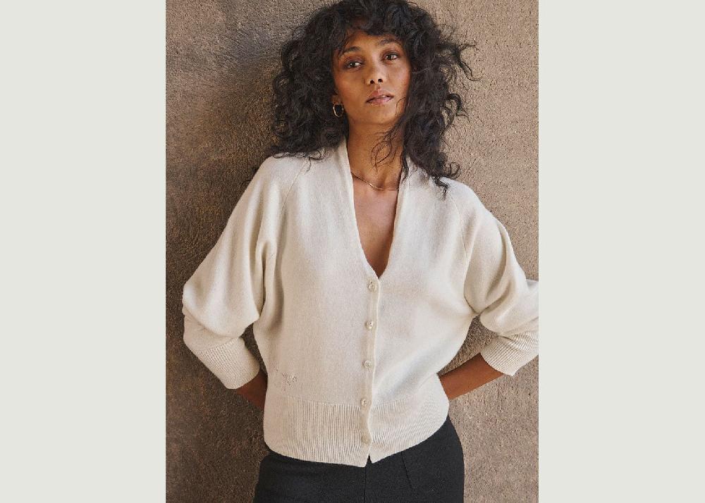 L'exception Gilet Carole Crème Lafrançaise Mailles In France