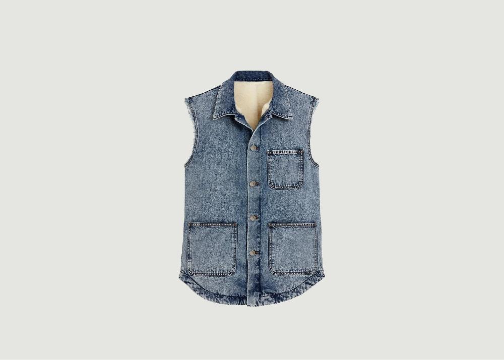 l'exception Gilet Evolution en denim upcyclé Bleu Clair ADN Paris