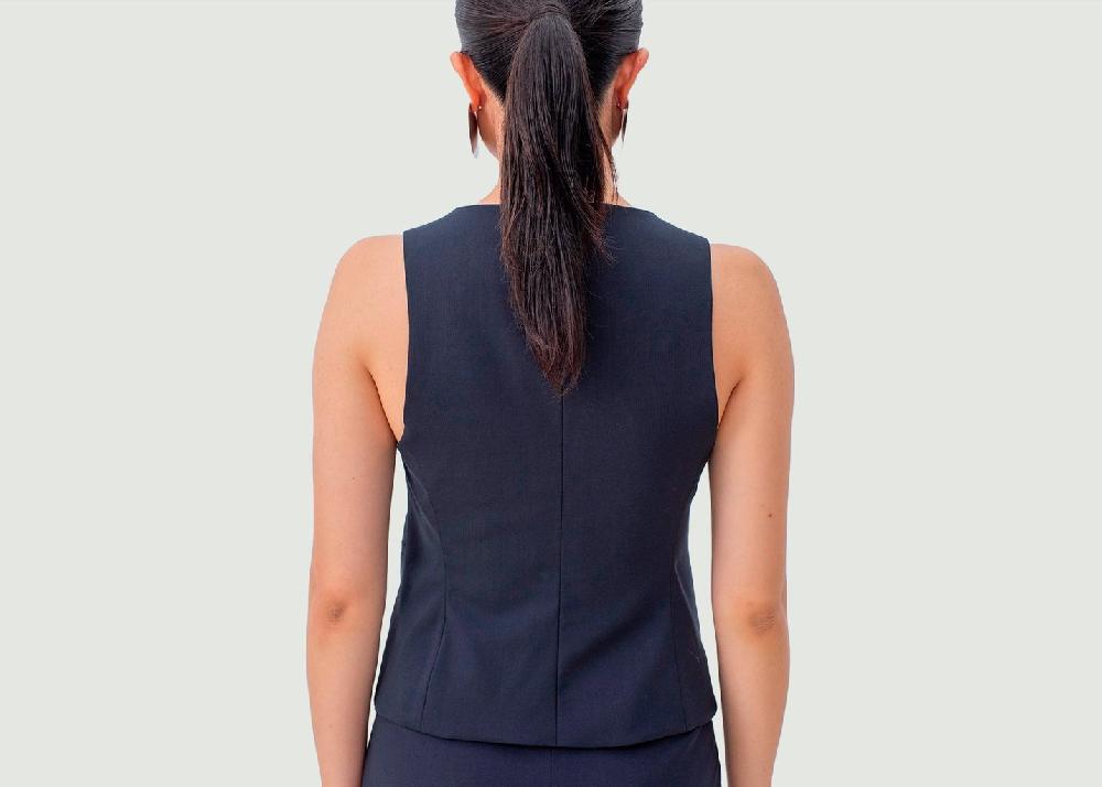 L'exception Gilet Sans Manche De Tailleur 3 Pièces Lisbonne Bleu Marine 17H10