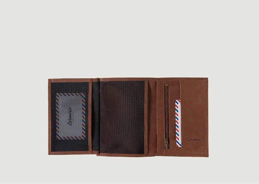 L'exception Grand Portefeuille Albert Cuir Vintage Marron Larmorie