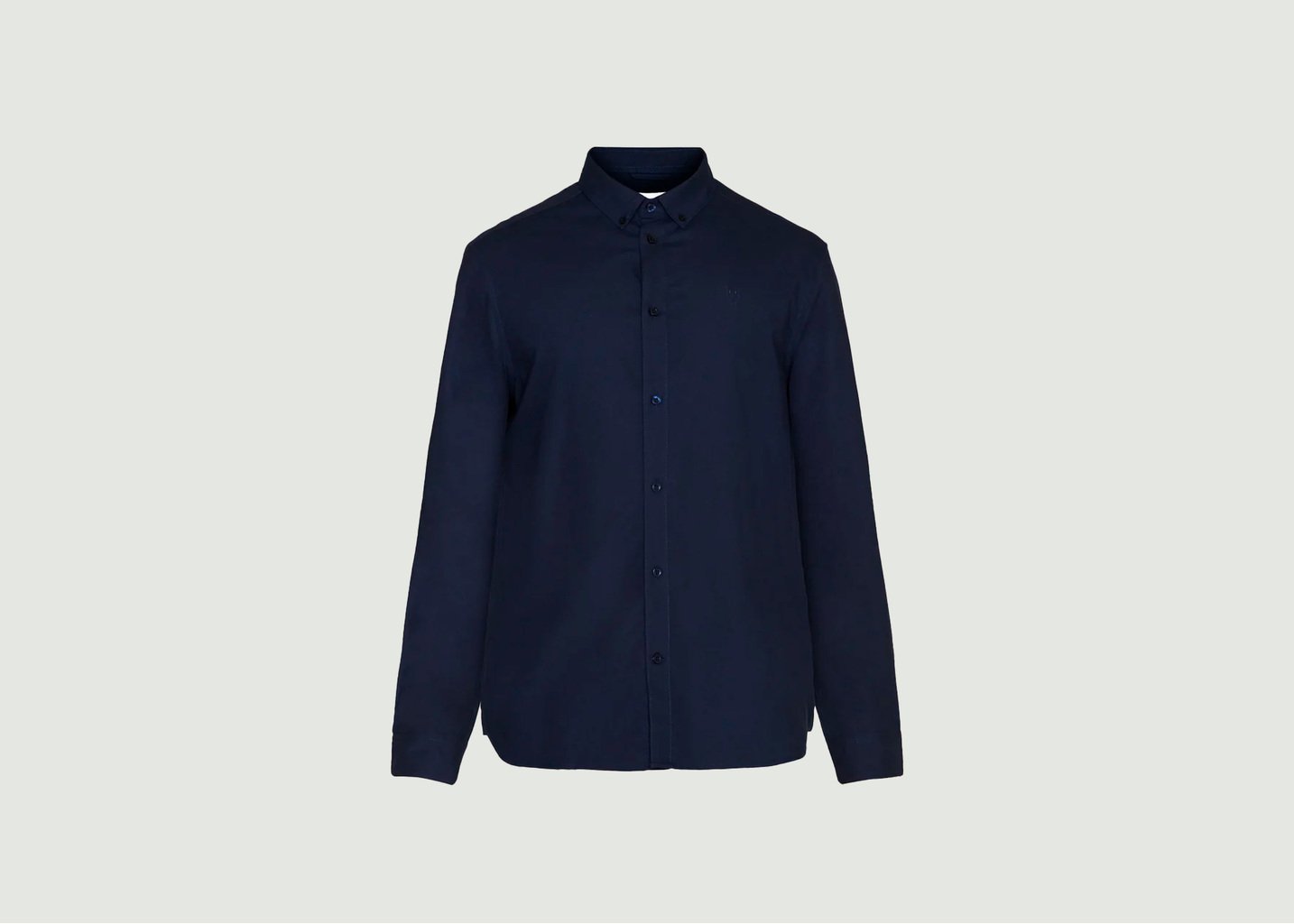 l'exception HARALD small owl oxford regular fit shirt GOTS Vegan Bleu Pétrole Knowledge Cotton Apparel