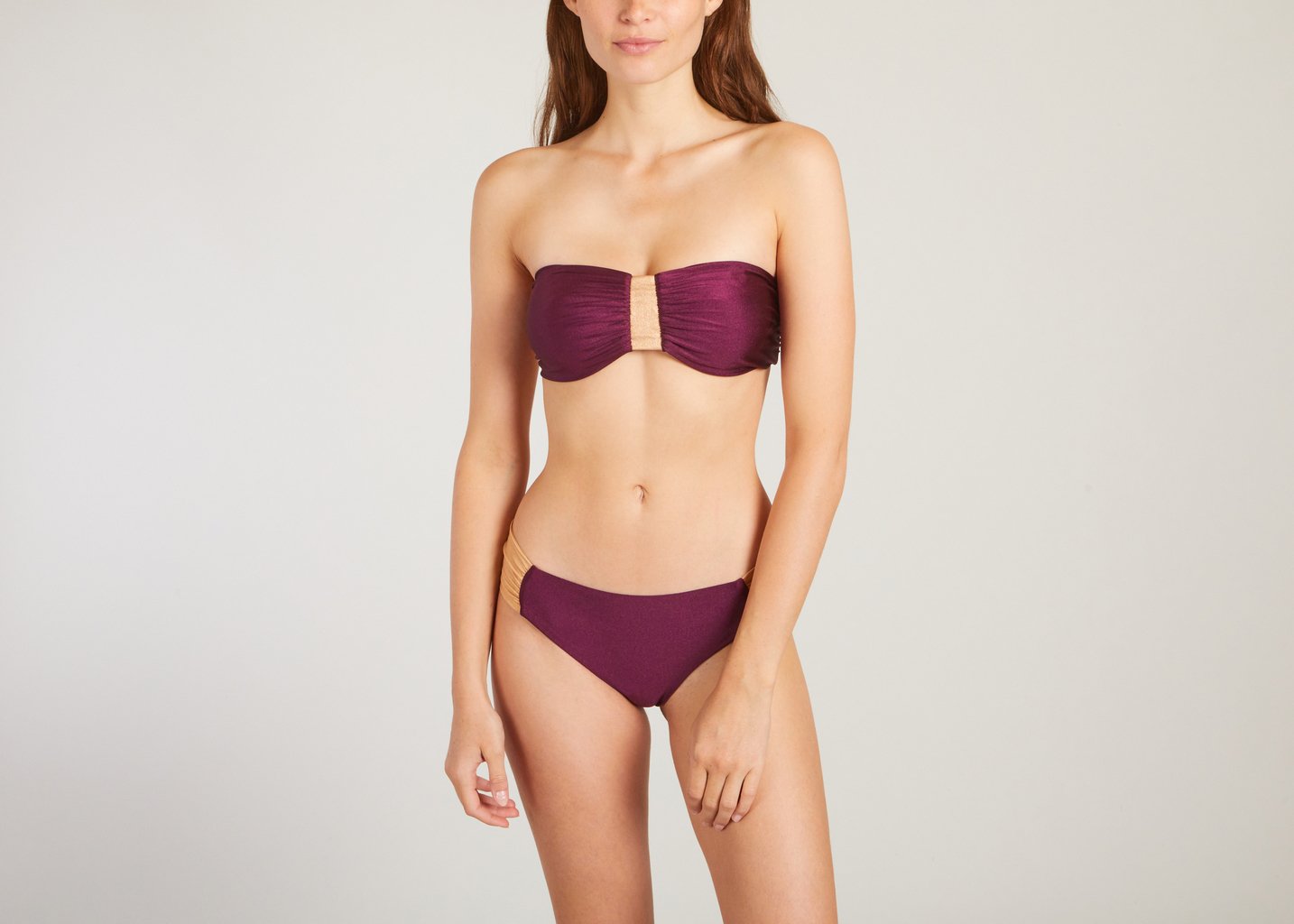 L'exception Haut De Maillot Bain Marie Wine Glossy Bronze Albertine