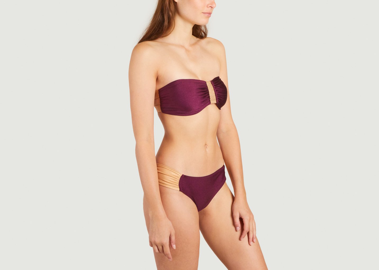 L'exception Haut De Maillot Bain Marie Wine Glossy Bronze Albertine
