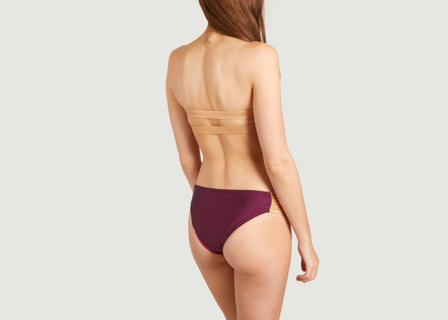 L'exception Haut De Maillot Bain Marie Wine Glossy Bronze Albertine