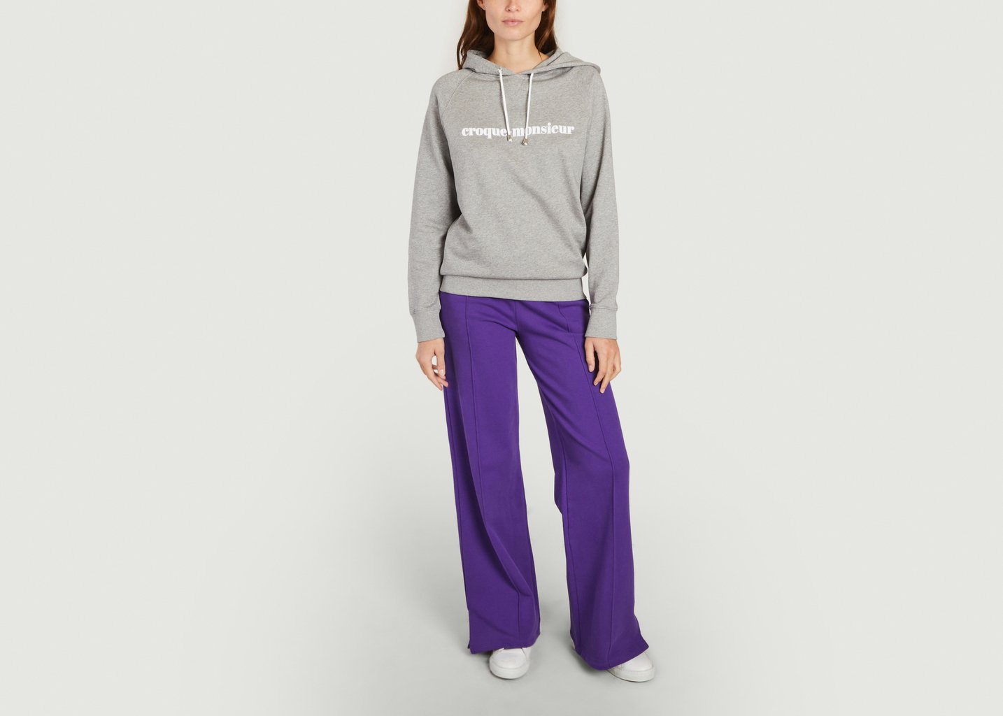 L'exception Hoodie Avec Lettrage Croque Monsieur Samedi Gris La Petite Française