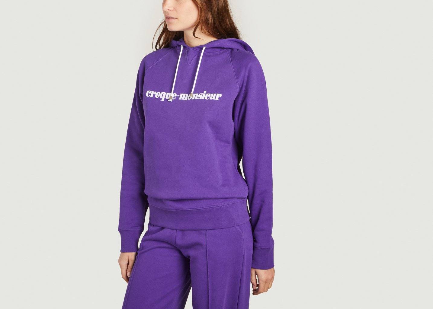 L'exception Hoodie Avec Lettrage Croque Monsieur Samedi Violet La Petite Française