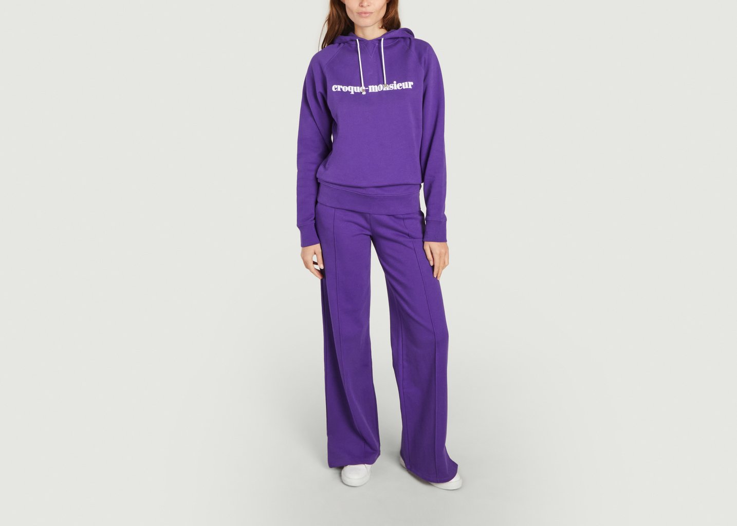 L'exception Hoodie Avec Lettrage Croque Monsieur Samedi Violet La Petite Française