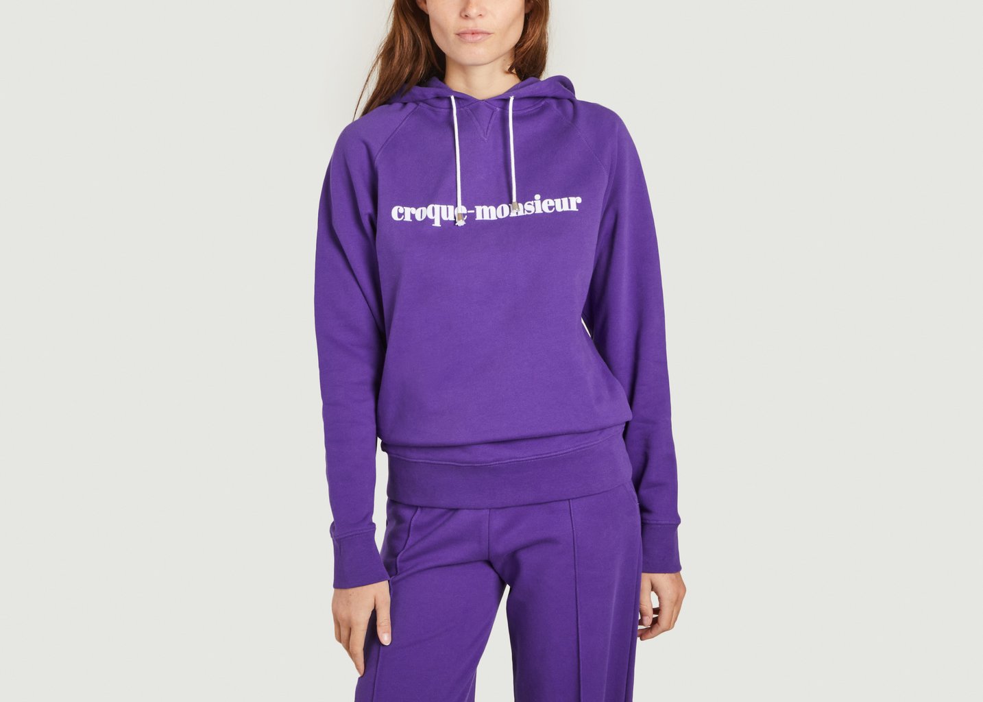 l'exception Hoodie avec lettrage croque monsieur Samedi Violet La Petite Française