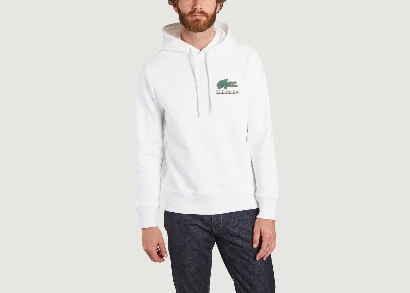 l'exception Hoodie en coton bio Lacoste x Minecraft Blanc Lacoste