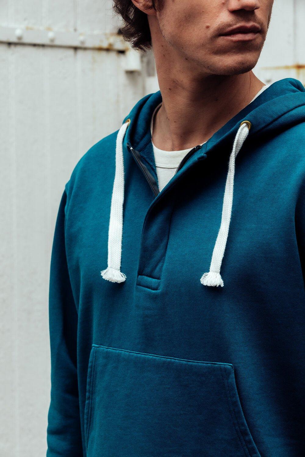 L'exception Hoodie En Coton Biologique Bleu Canard Apnee