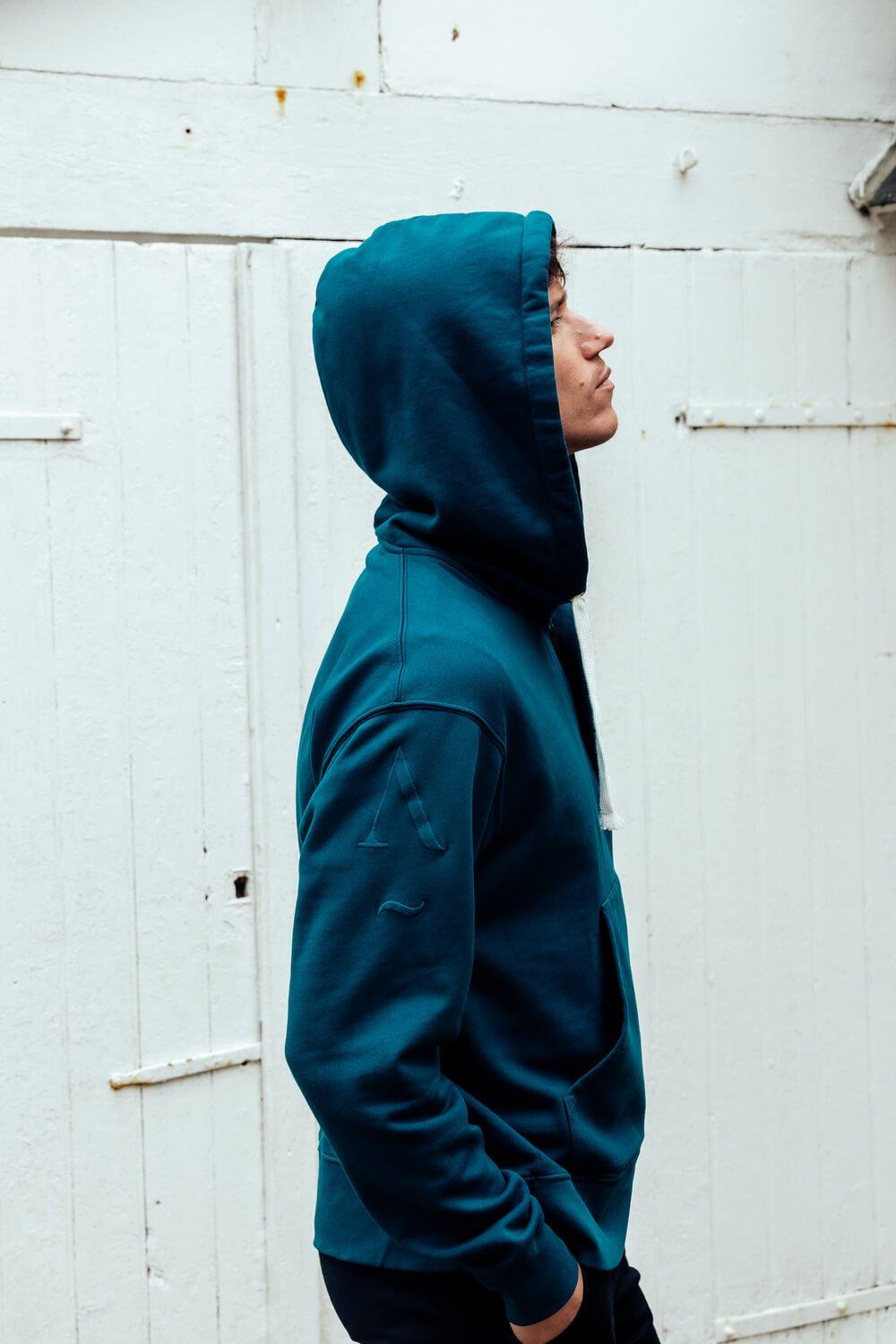L'exception Hoodie En Coton Biologique Bleu Canard Apnee