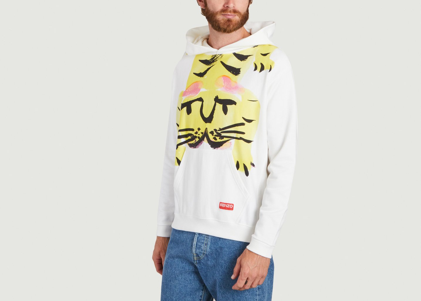 L'exception Hoodie Imprimé Akae Bowing Tiger Blanc Kenzo
