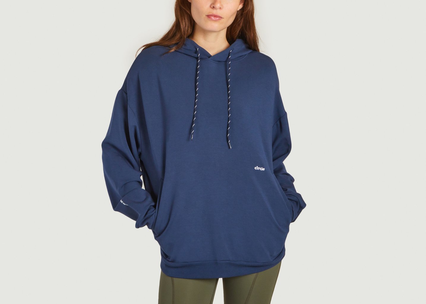 L'exception Hoodie Oversize Get Lucky Bleu Marine Circle Sportswear
