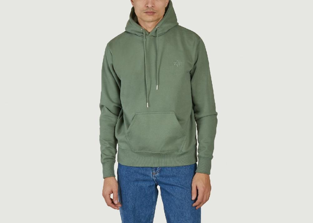 L'exception Hoodie Siglé Effet Délavé Coupe Droite Vert Walk In Paris