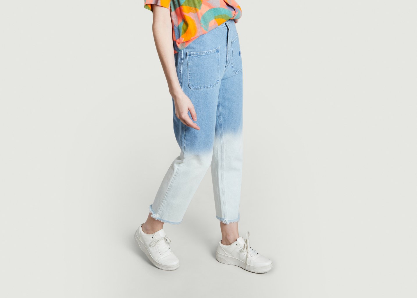 L'exception Jean Boyfriend Dip Dye Bleu Bobo Choses