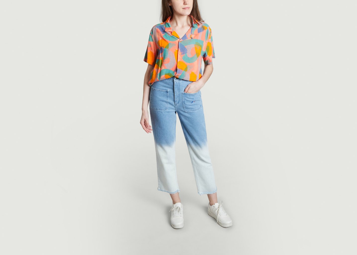 L'exception Jean Boyfriend Dip Dye Bleu Bobo Choses