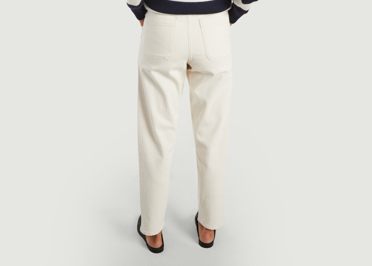 L'exception Jean Boyfriend Marine En Velours Ecru Sessùn