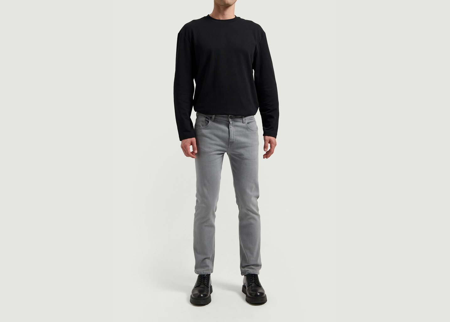 l'exception Jean Bryce Mid Straight Gris Léger Mud Jeans