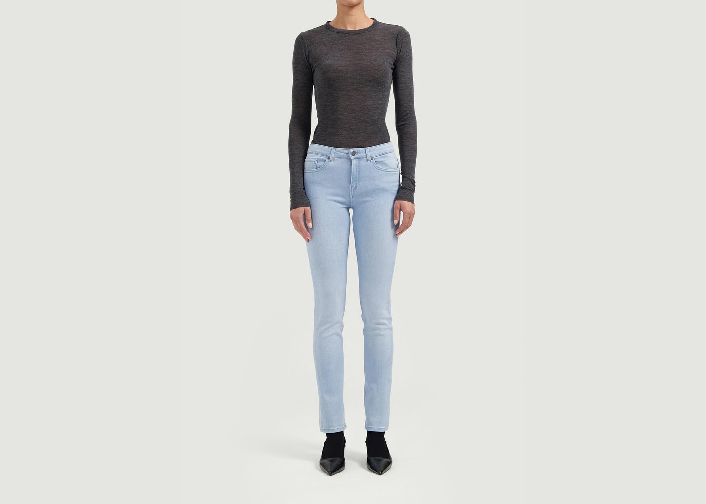 l'exception Jean Faye Low Slim Bleu Clair Mud Jeans