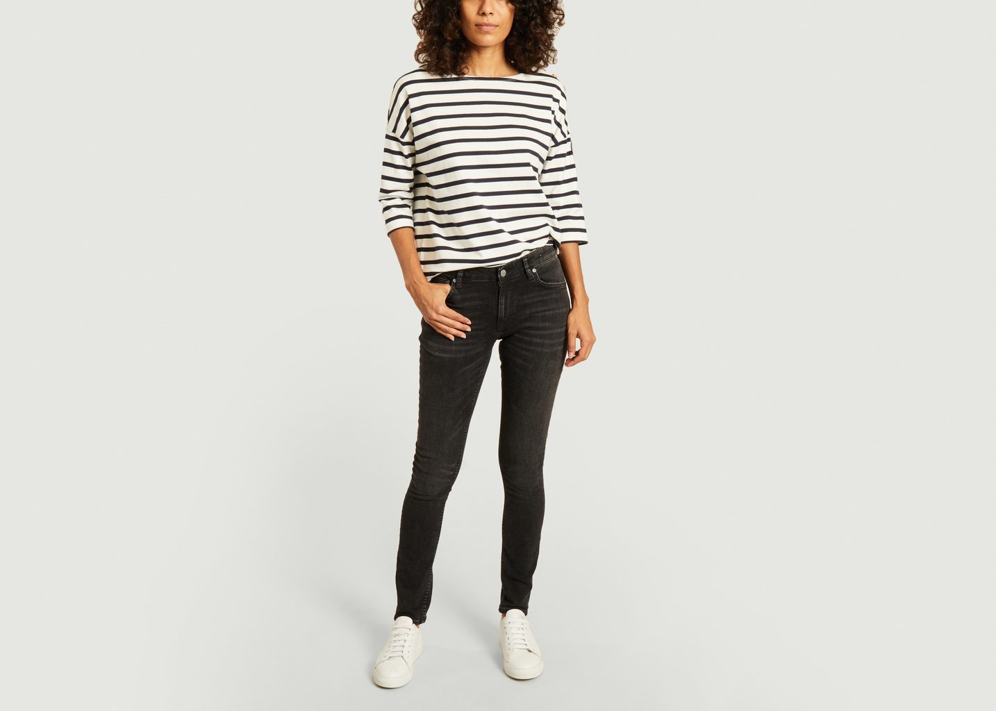 L'exception Jean Skinny Lin 113149 Noir Nudie Jeans