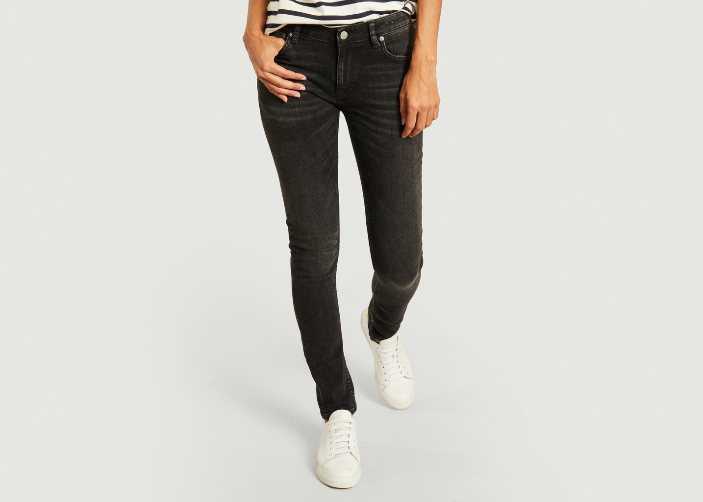 l'exception Jean skinny Lin 113149 Noir Nudie Jeans