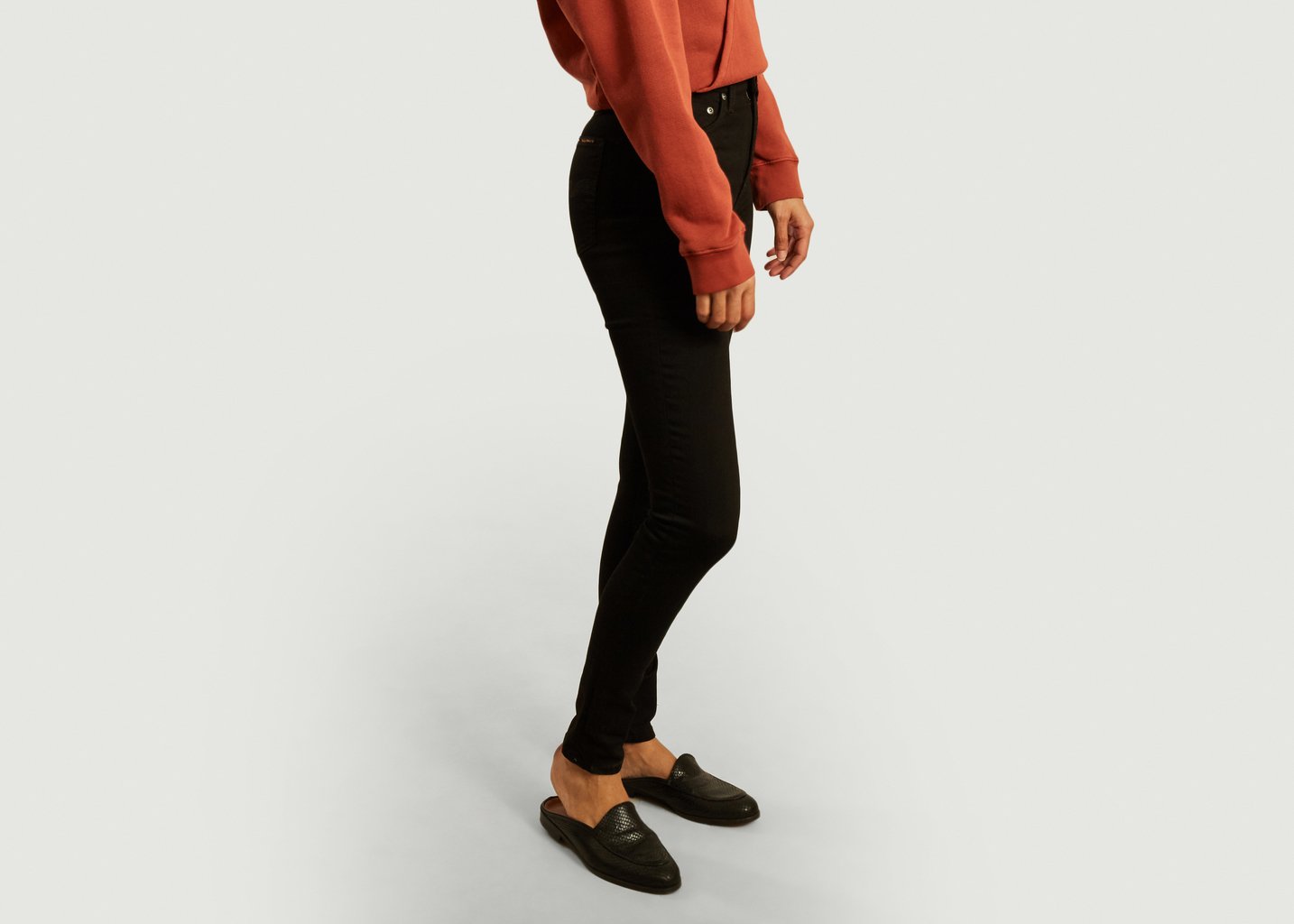 L'exception Jean Slim Teinté Hightop Tilde Noir Nudie Jeans