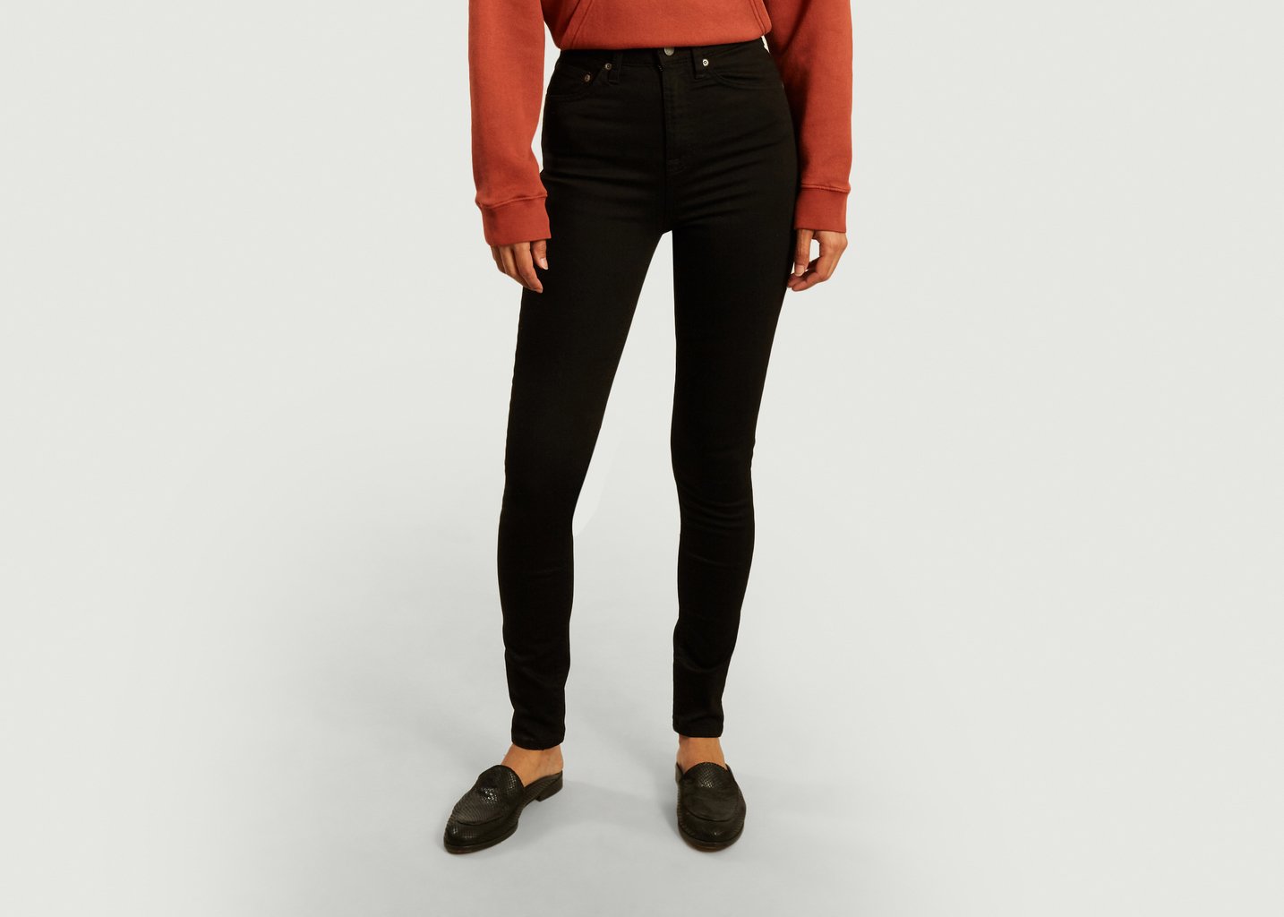 l'exception Jean slim teinté Hightop Tilde Noir Nudie Jeans