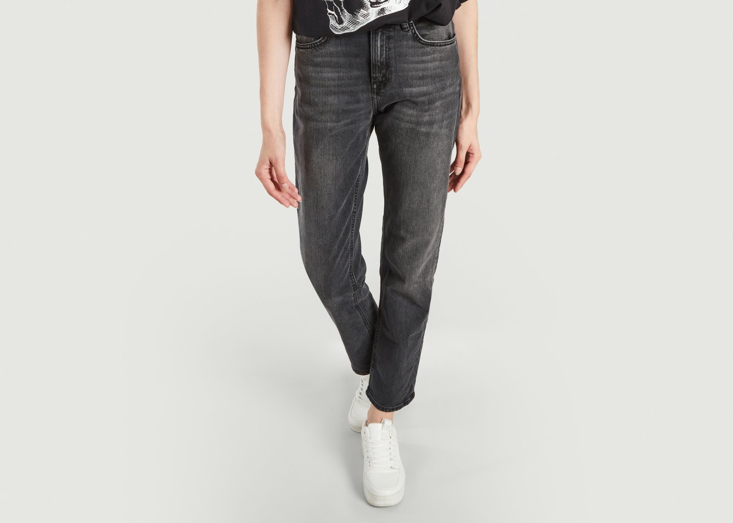 l'exception Jean Straight sally Midnight Rumble Noir Nudie Jeans