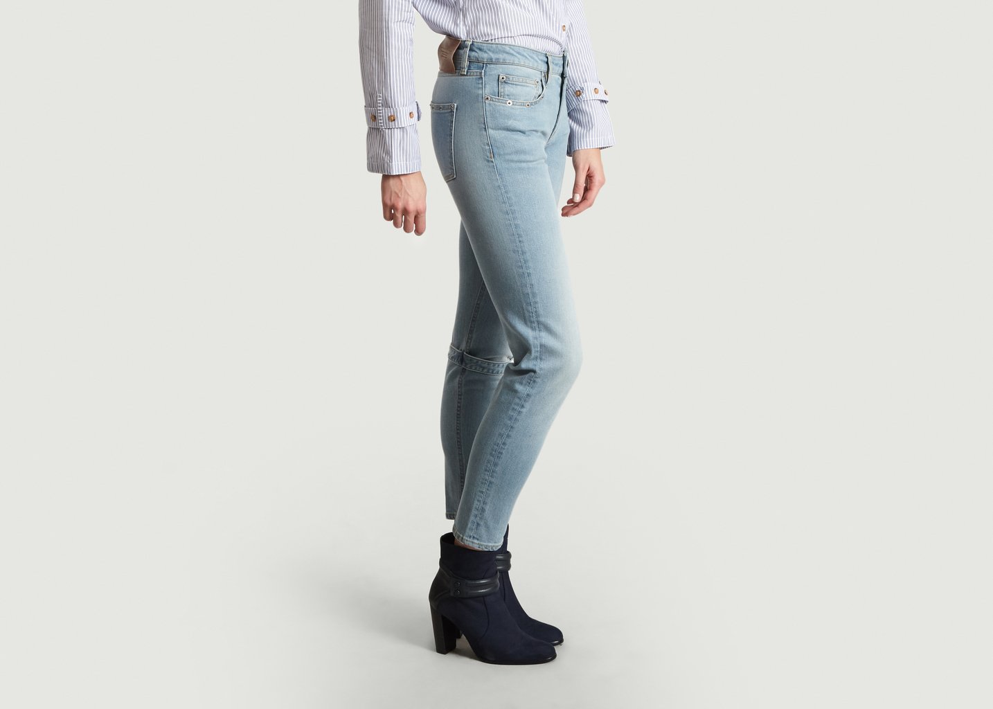 L'exception Jeans Slim 7/8 Noeud Denim VICTORIA/TOMAS
