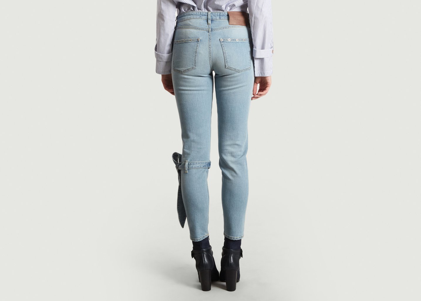 L'exception Jeans Slim 7/8 Noeud Denim VICTORIA/TOMAS
