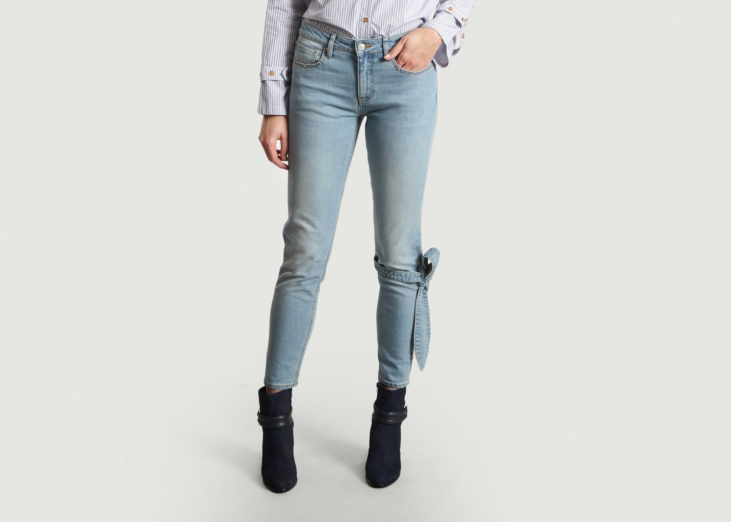 l'exception Jeans Slim 7/8 Noeud Denim VICTORIA/TOMAS