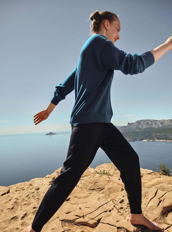 L'exception Joggpant Adrienne Bleu Marine Lafrançaise Mailles In France