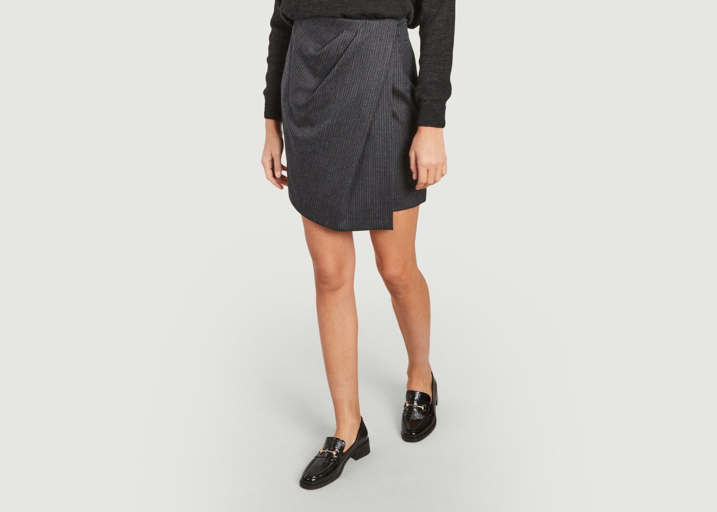 L'exception Jupe à Rayures Fang Anthracite IRO Paris