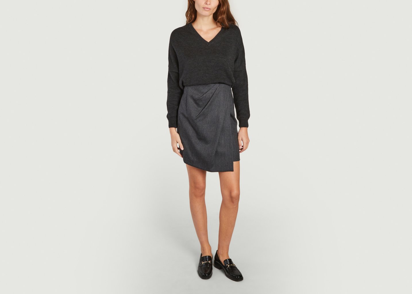 L'exception Jupe à Rayures Fang Anthracite IRO Paris