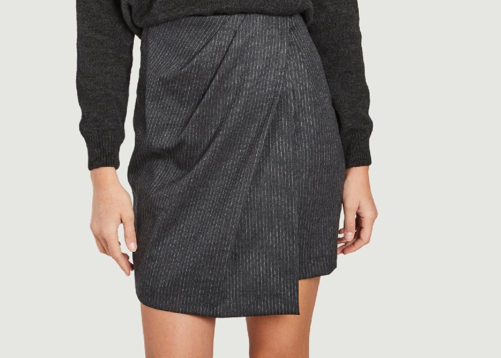 l'exception Jupe à rayures Fang Anthracite IRO Paris