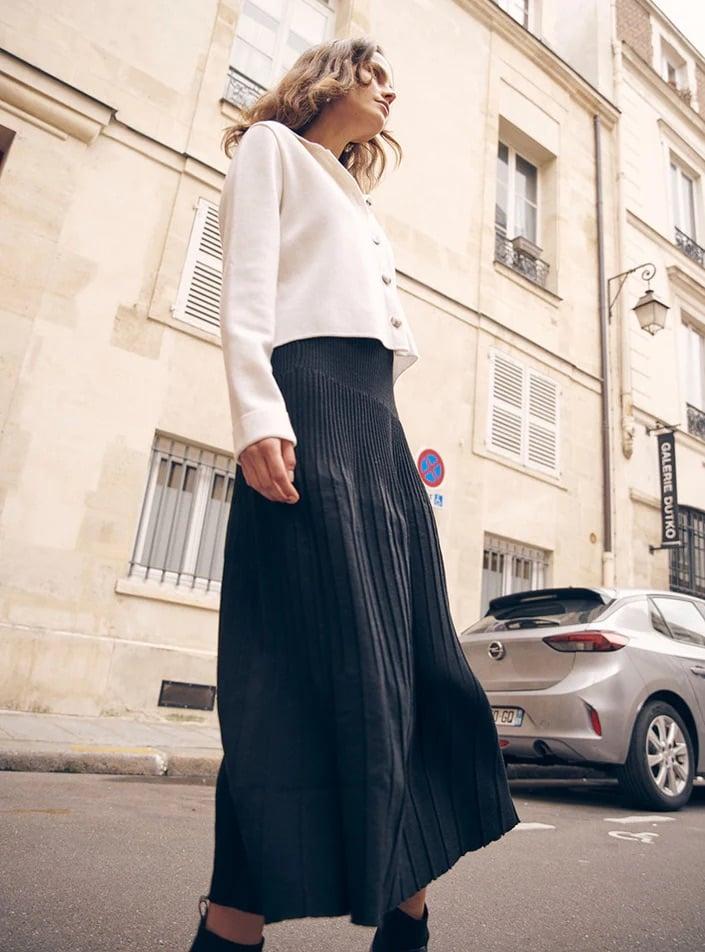 L'exception Jupe Alexandra Noir Lafrançaise Mailles In France