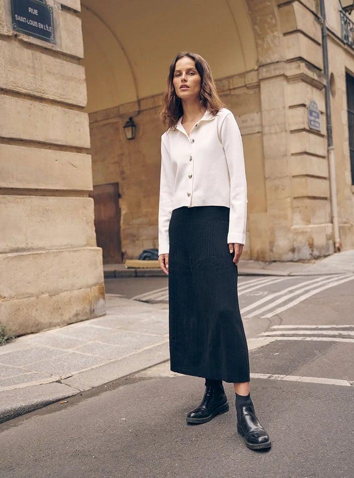 L'exception Jupe Alexandra Noir Lafrançaise Mailles In France