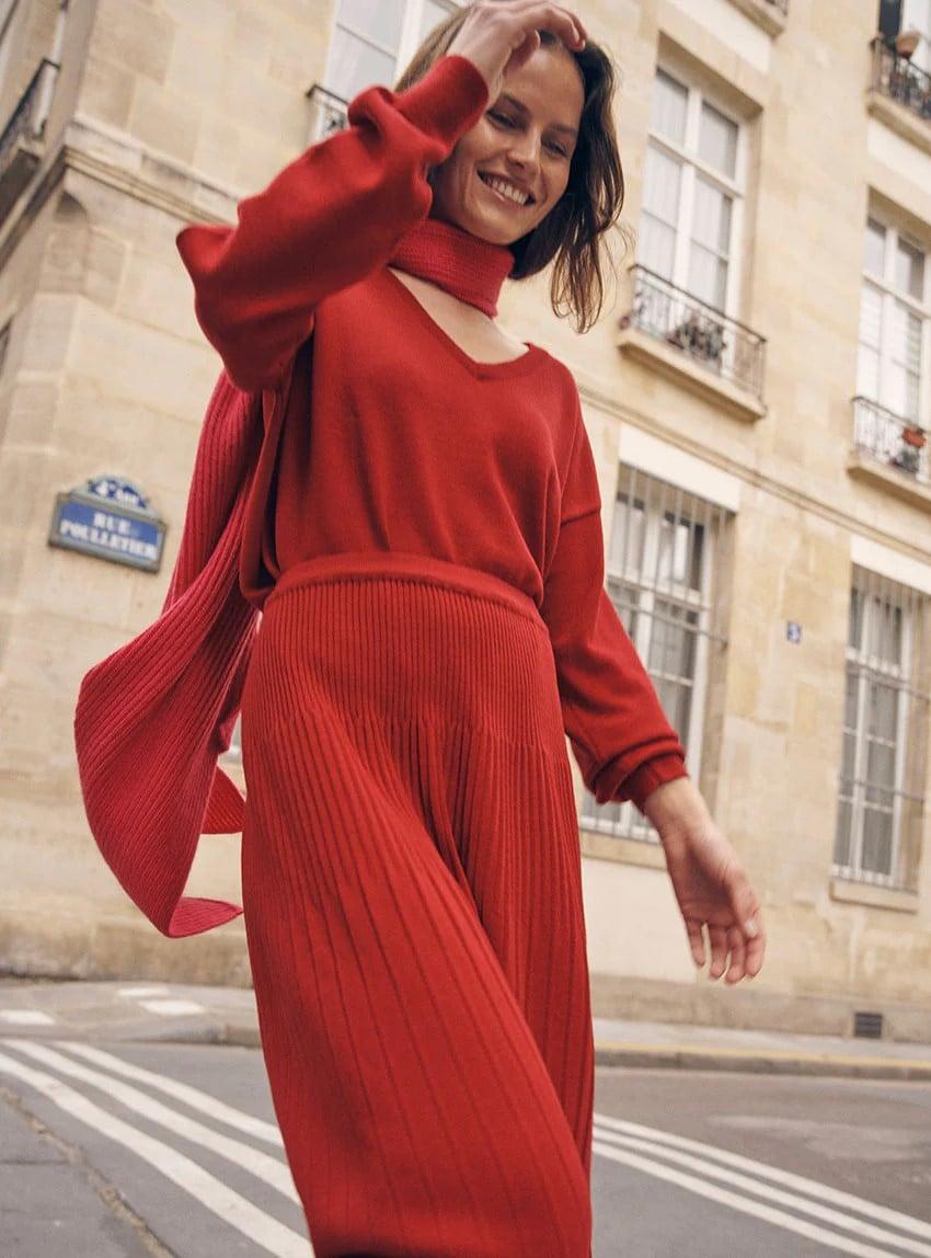 L'exception Jupe Alexandra Rouge Lafrançaise Mailles In France